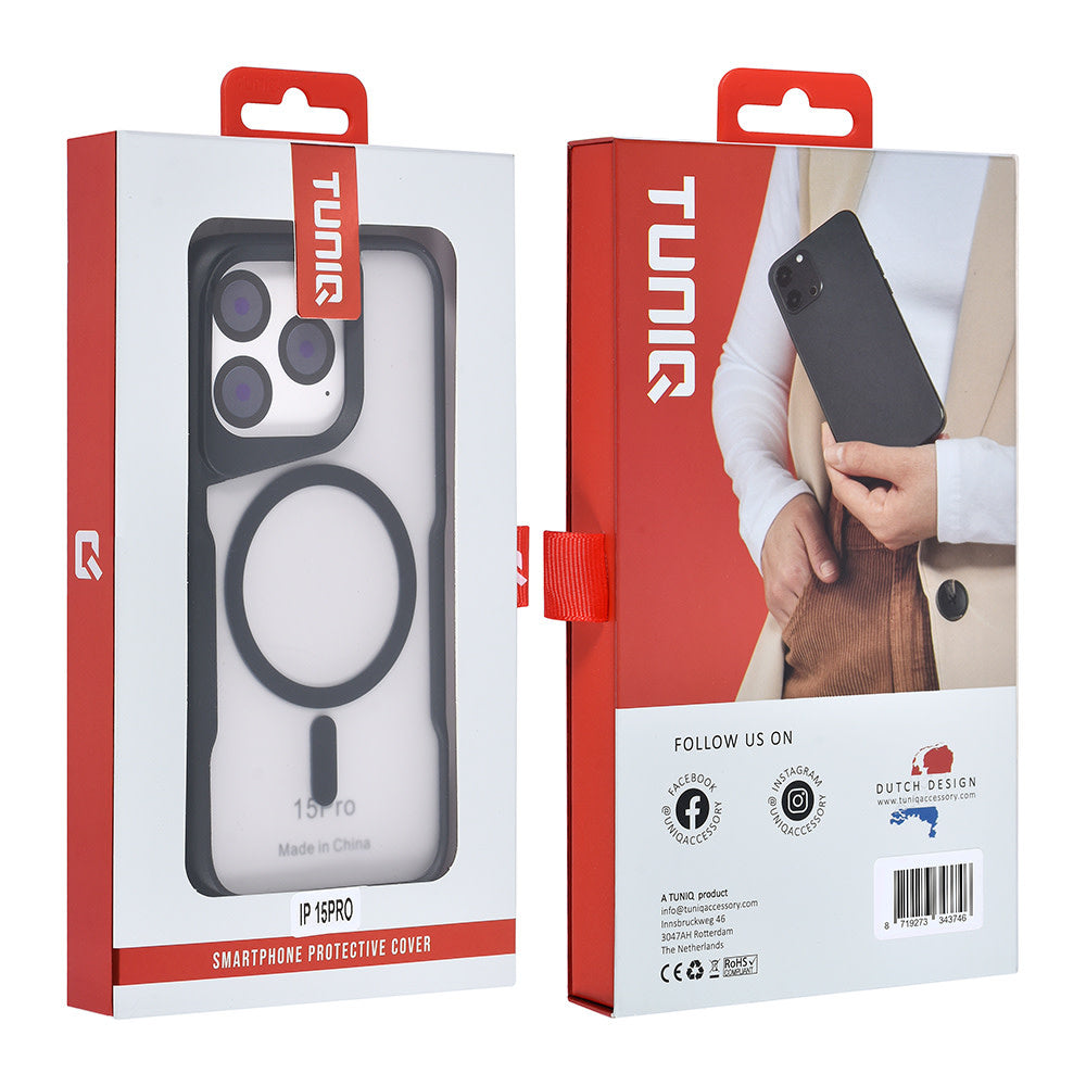 TUNIQ iPhone 15 Pro Back Cover hoesje Magsafe silicone - Zwart-Hoesjes-Ilumina Benelux