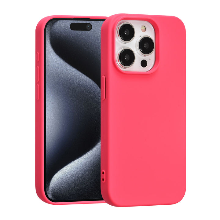 TUNIQ iPhone 15 Pro Backcover hoesje - Felroze-Hoesjes-Ilumina Benelux