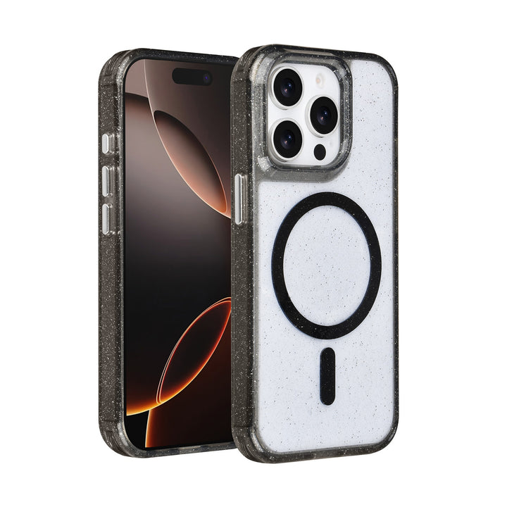 TUNIQ iPhone 15 Pro Backcover hoesje - Magsafe - Glitter - Hanger - Zwart-Hoesjes-Ilumina Benelux