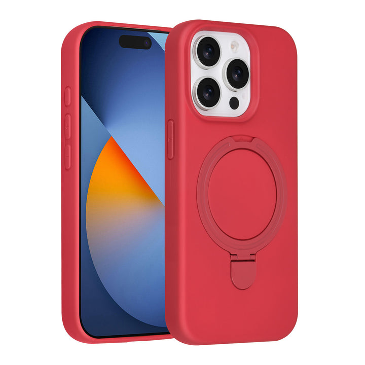 TUNIQ iPhone 15 Pro Backcover hoesje - Magsafe With Ring Stand - Hanger - Cherry Red-Hoesjes-Ilumina Benelux