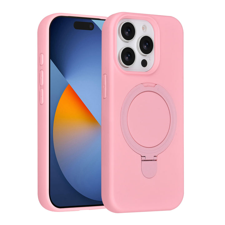 TUNIQ iPhone 15 Pro Backcover hoesje - Magsafe With Ring Stand - Hanger - Sakura Pink-Hoesjes-Ilumina Benelux