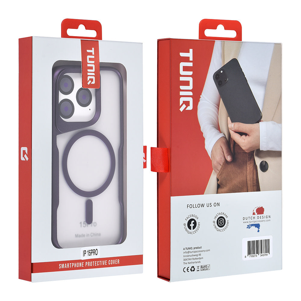 TUNIQ iPhone 15 Pro Backcover hoesje Magsafe silicone - Paars-Hoesjes-Ilumina Benelux