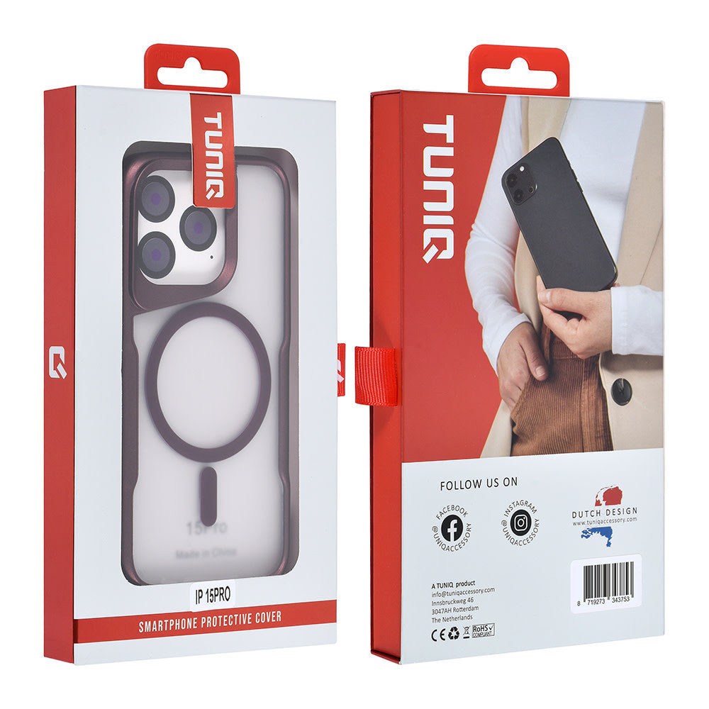 TUNIQ iPhone 15 Pro Backcover hoesje Magsafe silicone - Rood-Hoesjes-Ilumina Benelux