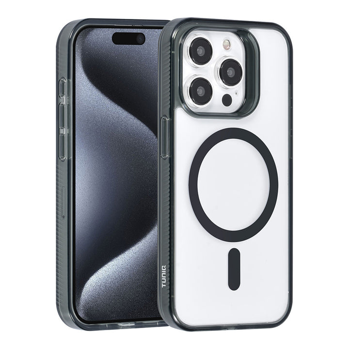 TUNIQ iPhone 15 Pro Backcover hoesje Magsafe silicone - Zwart-Hoesjes-Ilumina Benelux