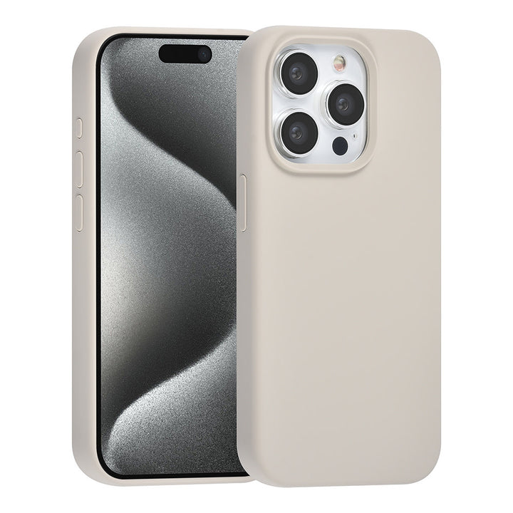TUNIQ iPhone 15 Pro Backcover hoesje Premium Liquid silicone - Beige-Hoesjes-Ilumina Benelux