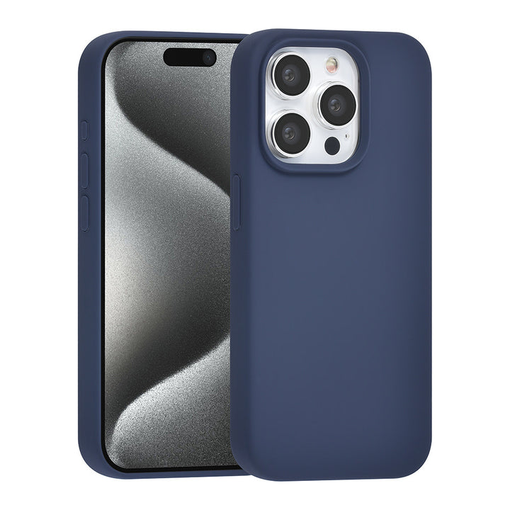 TUNIQ iPhone 15 Pro Backcover hoesje Premium Liquid silicone - DonkerBlauw-Hoesjes-Ilumina Benelux