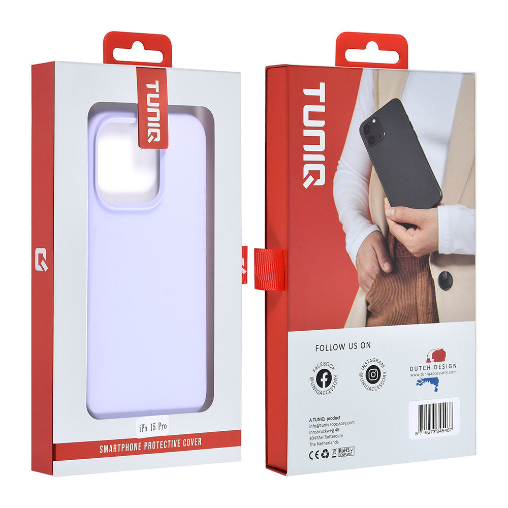 TUNIQ iPhone 15 Pro Backcover hoesje Premium Liquid silicone - Paars-Hoesjes-Ilumina Benelux