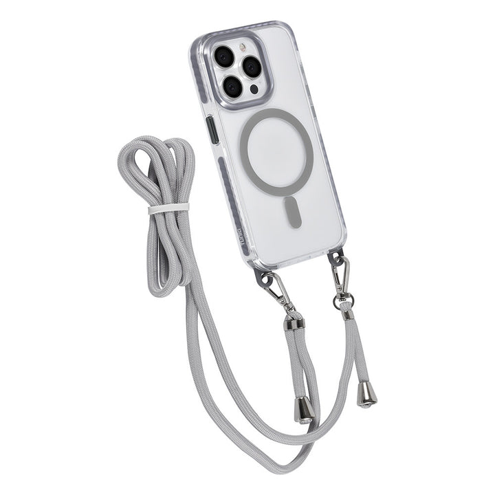 TUNIQ iPhone 15 Pro Backcover hoesje neck cord - magsafe - Grijs-Hoesjes-Ilumina Benelux