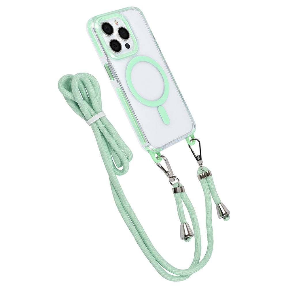 TUNIQ iPhone 15 Pro Backcover hoesje neck cord - magsafe - Groen-Hoesjes-Ilumina Benelux