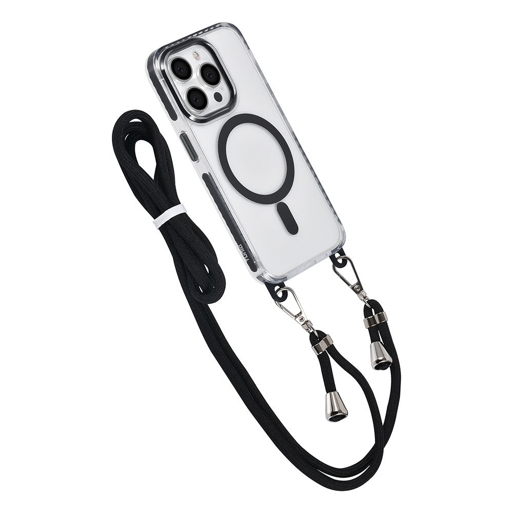 TUNIQ iPhone 15 Pro Backcover hoesje neck cord - magsafe - Zwart-Hoesjes-Ilumina Benelux