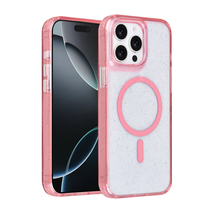 TUNIQ iPhone 15 Pro Max Backcover hoesje - Magsafe - Glitter - Hanger - Roze-Hoesjes-Ilumina Benelux