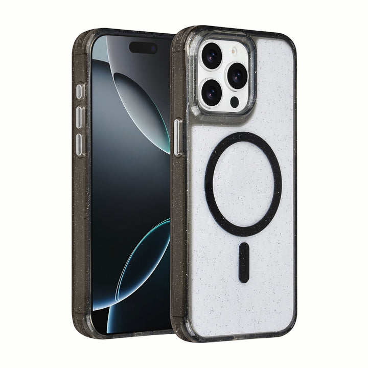 TUNIQ iPhone 15 Pro Max Backcover hoesje - Magsafe - Glitter - Hanger - Zwart-Hoesjes-Ilumina Benelux