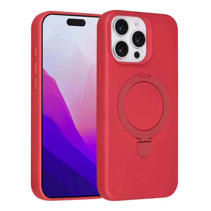 TUNIQ iPhone 15 Pro Max Backcover hoesje - Magsafe With Ring Stand - Hanger - Cherry Red-Hoesjes-Ilumina Benelux