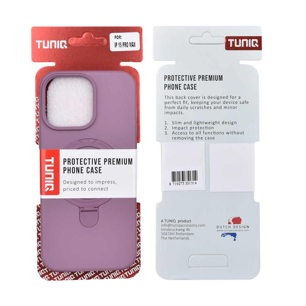 TUNIQ iPhone 15 Pro Max Backcover hoesje - Magsafe With Ring Stand - Hanger - Sunset Purple-Hoesjes-Ilumina Benelux