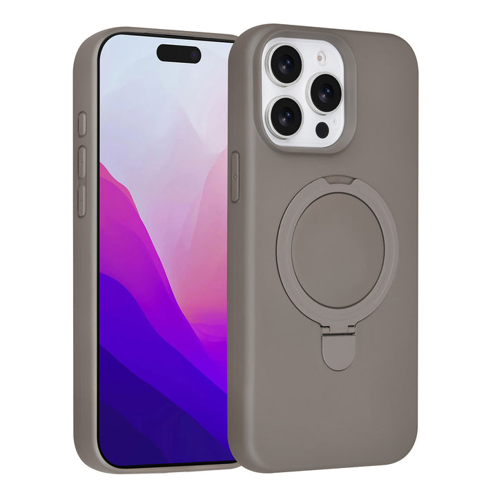 TUNIQ iPhone 15 Pro Max Backcover hoesje - Magsafe With Ring Stand - Hanger - Titanium Grey-Hoesjes-Ilumina Benelux