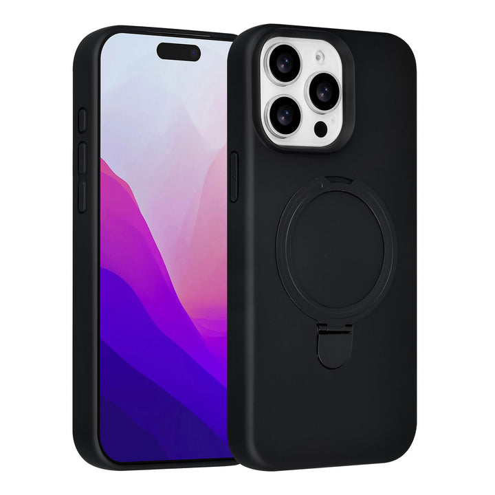 TUNIQ iPhone 15 Pro Max Backcover hoesje - Magsafe With Ring Stand - Hanger - Zwart-Hoesjes-Ilumina Benelux