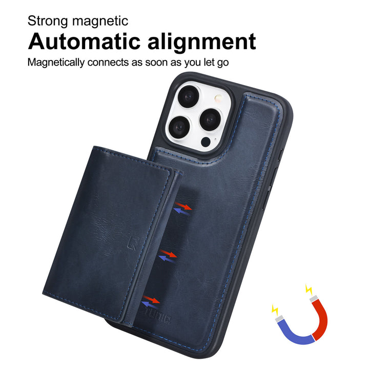 TUNIQ iPhone 15 Pro Max Backcover hoesje - met afneembare Pasjeshouder - Blauw-Hoesjes-Ilumina Benelux