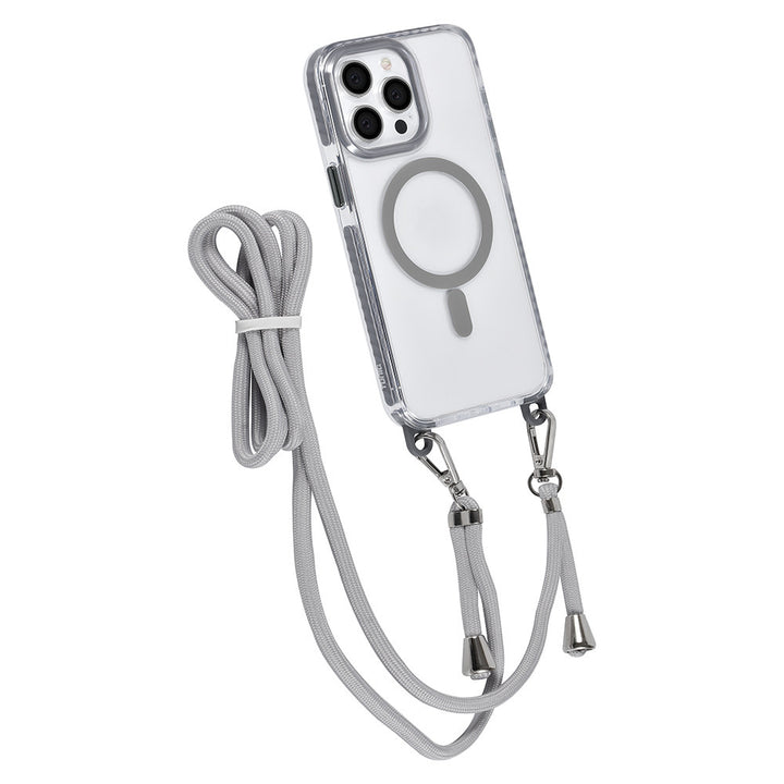 TUNIQ iPhone 15 Pro Max Backcover hoesje neck cord - magsafe - Grijs-Hoesjes-Ilumina Benelux
