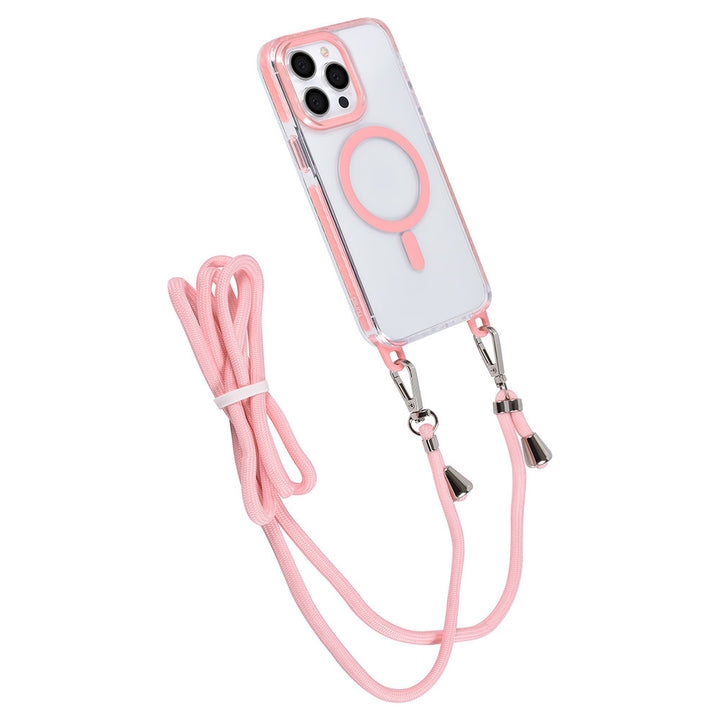 TUNIQ iPhone 15 Pro Max Backcover hoesje neck cord - magsafe - Roze-Hoesjes-Ilumina Benelux