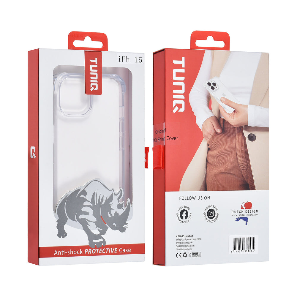 TUNIQ iPhone 15 TPU Backcover hoesje - Transparant - Antishock-Hoesjes-Ilumina Benelux