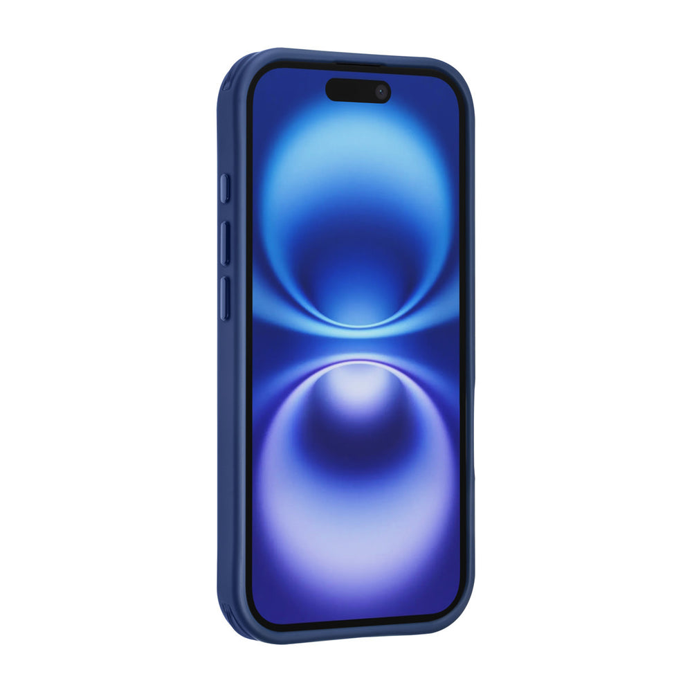 TUNIQ iPhone 16 Backcover hoesje - Built-in Ring Stand - Antishock - Blauw-Hoesjes-Ilumina Benelux