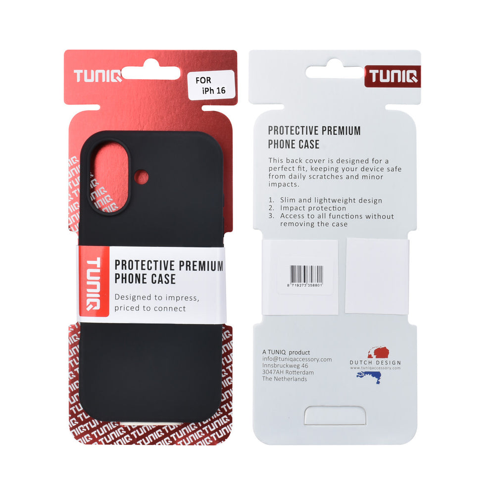 TUNIQ iPhone 16 Backcover hoesje - Full Silicone - Zwart-Hoesjes-Ilumina Benelux