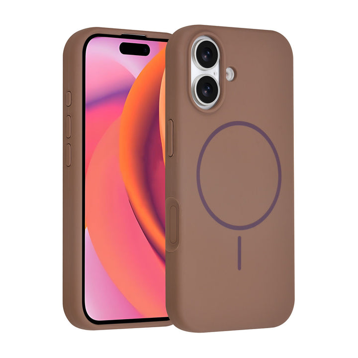 TUNIQ iPhone 16 Backcover hoesje - Magsafe - Full Silicone - Bruin-Hoesjes-Ilumina Benelux