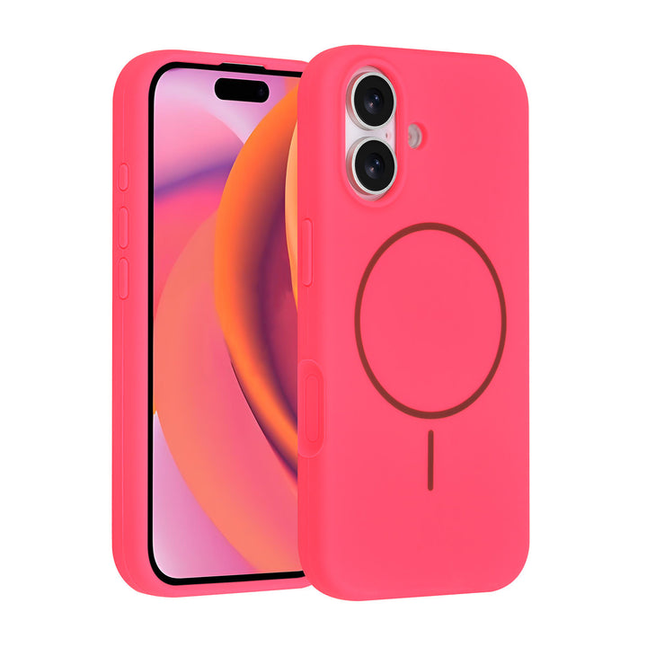 TUNIQ iPhone 16 Backcover hoesje - Magsafe - Full Silicone - Felroze-Hoesjes-Ilumina Benelux