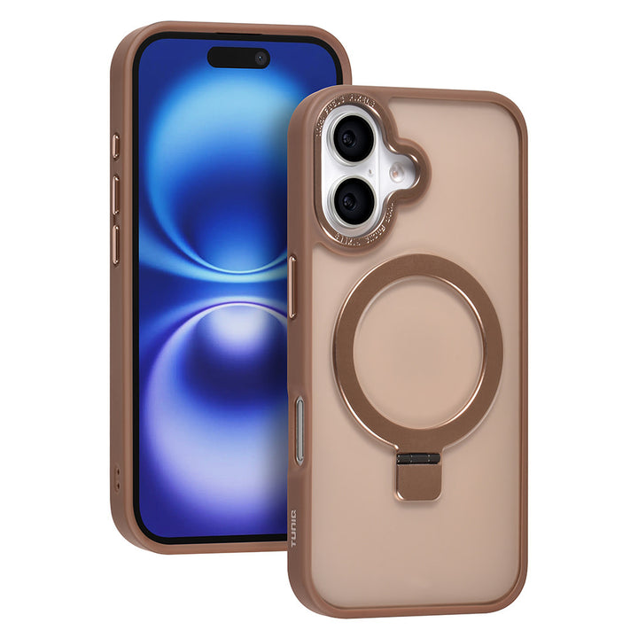 TUNIQ iPhone 16 Backcover hoesje - Magsafe - Ringstand - Goud-Hoesjes-Ilumina Benelux
