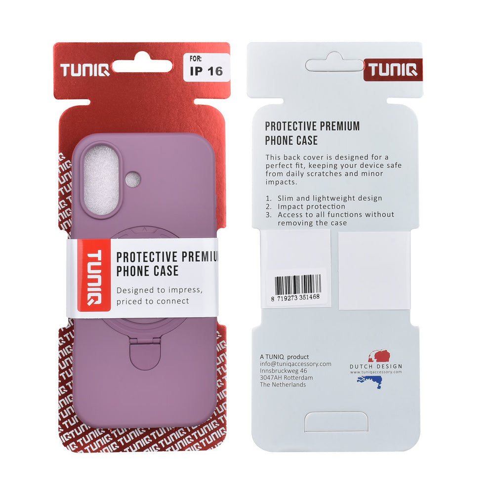 TUNIQ iPhone 16 Backcover hoesje - Magsafe With Ring Stand - Hanger - Sunset Purple-Hoesjes-Ilumina Benelux