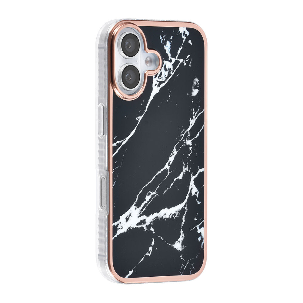 TUNIQ iPhone 16 Backcover hoesje Silicone - Marble Black-Hoesjes-Ilumina Benelux