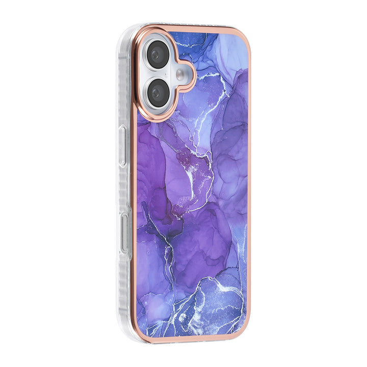 TUNIQ iPhone 16 Backcover hoesje Silicone - Marble Purple-Hoesjes-Ilumina Benelux