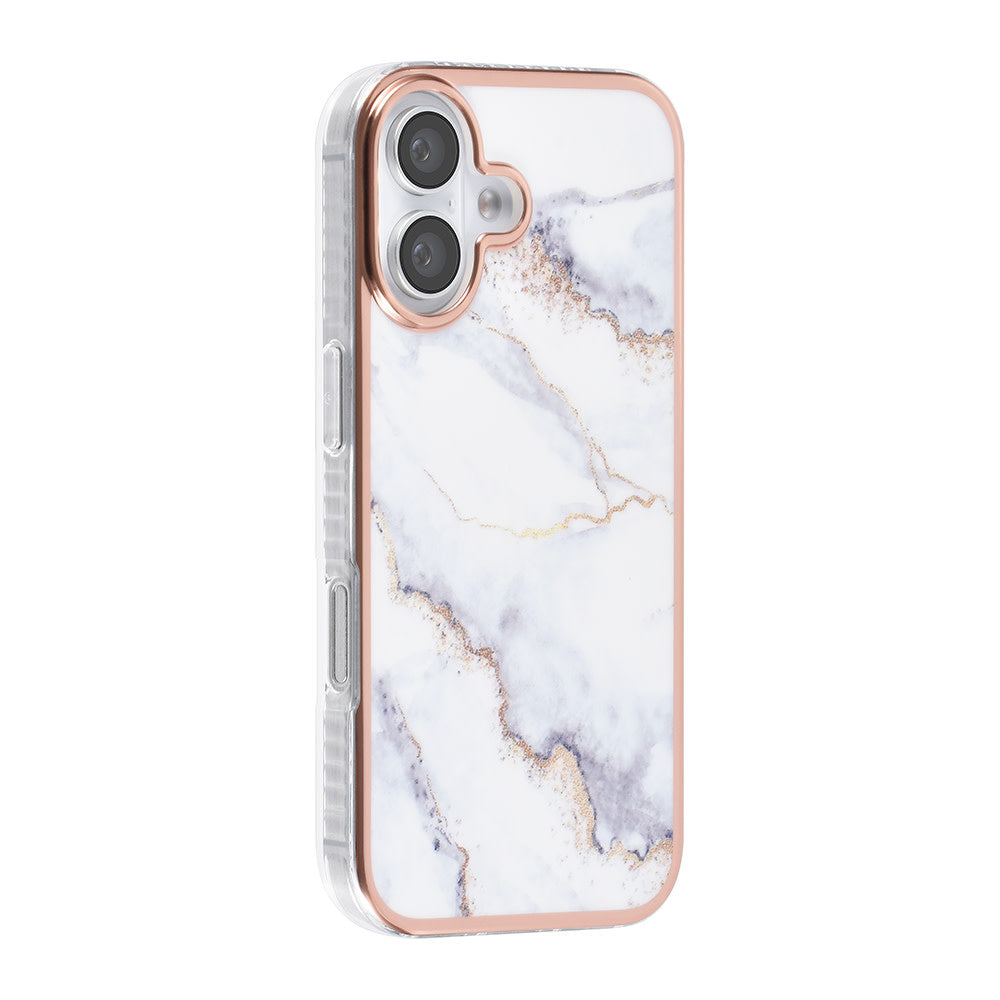 TUNIQ iPhone 16 Backcover hoesje Silicone - Marble White-Hoesjes-Ilumina Benelux