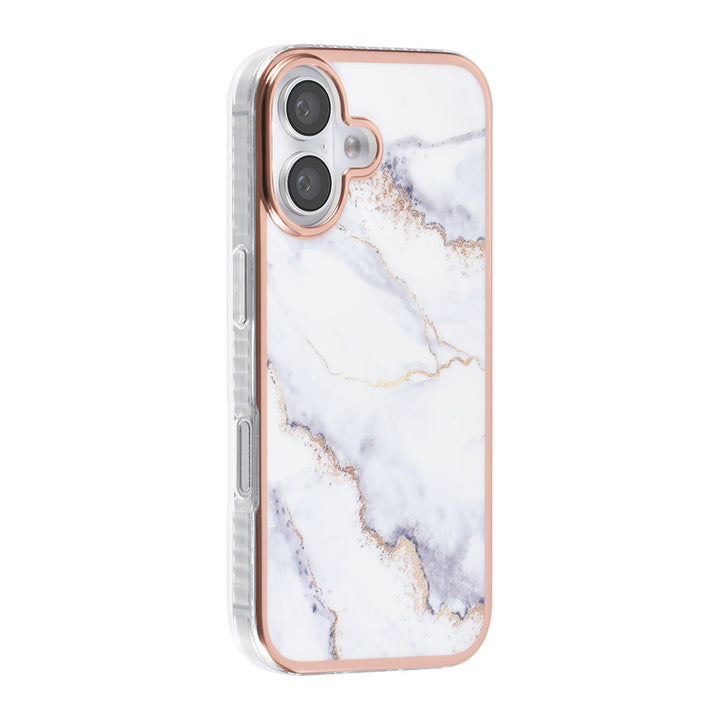 TUNIQ iPhone 16 Backcover hoesje Silicone - Marble White-Hoesjes-Ilumina Benelux