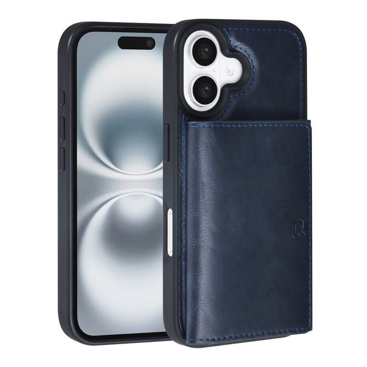TUNIQ iPhone 16 Backcover hoesje - met afneembare Pasjeshouder - Blauw-Hoesjes-Ilumina Benelux