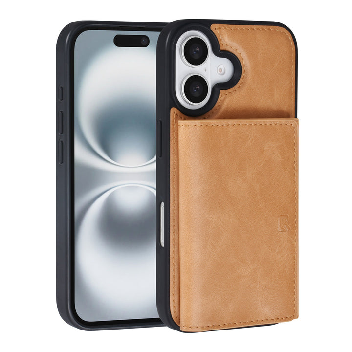 TUNIQ iPhone 16 Backcover hoesje - met afneembare Pasjeshouder - Goud-Hoesjes-Ilumina Benelux