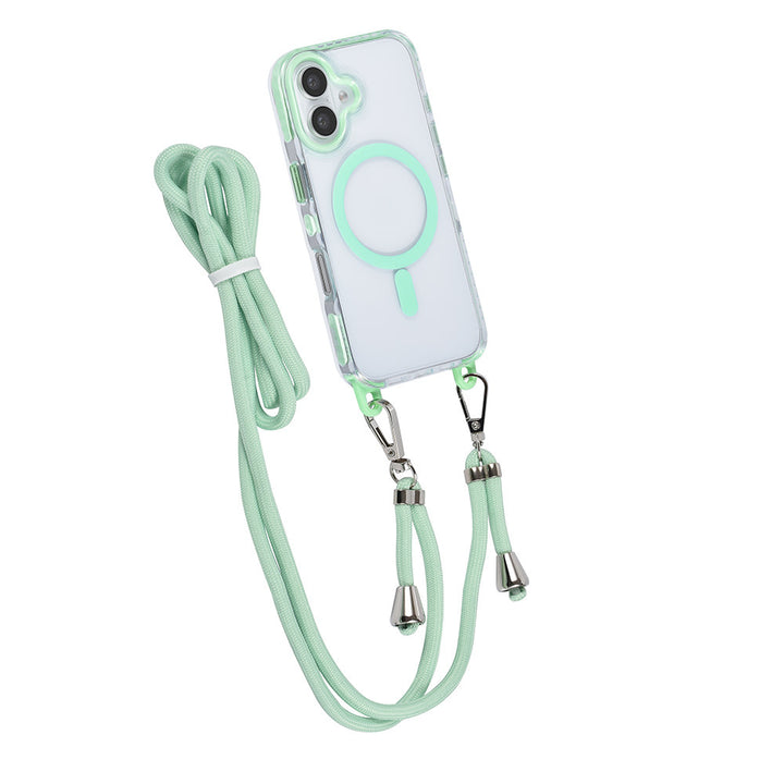 TUNIQ iPhone 16 Backcover hoesje neck cord -TPU+PC - Groen-Hoesjes-Ilumina Benelux