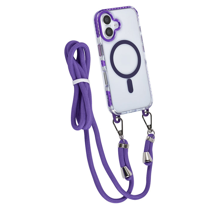 TUNIQ iPhone 16 Backcover hoesje neck cord -TPU+PC - Paars-Hoesjes-Ilumina Benelux
