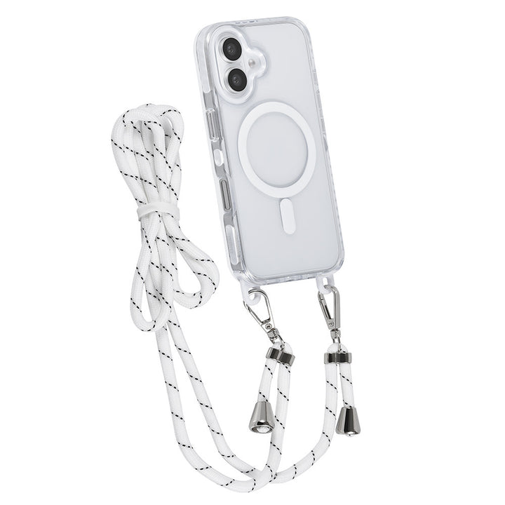 TUNIQ iPhone 16 Backcover hoesje neck cord -TPU+PC - Wit-Hoesjes-Ilumina Benelux