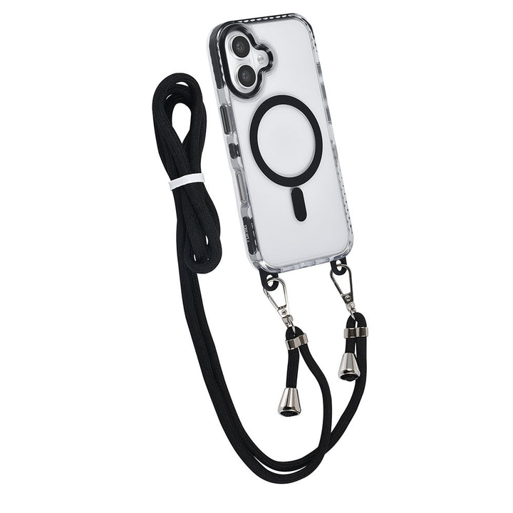 TUNIQ iPhone 16 Backcover hoesje neck cord -TPU+PC - Zwart-Hoesjes-Ilumina Benelux