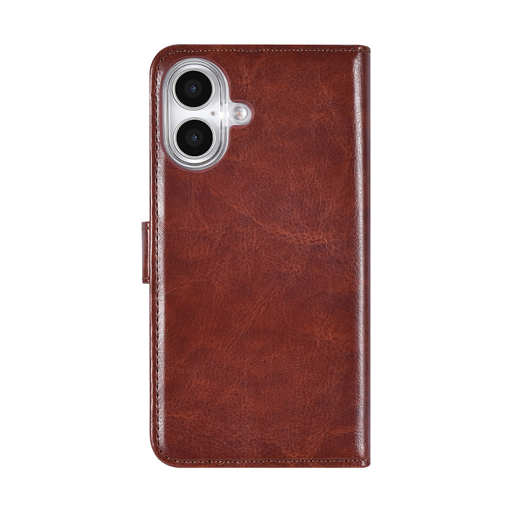 TUNIQ iPhone 16 Book Case hoesje Pasjeshouder voor 3 pasjes - Hanger - Bruin-Hoesjes-Ilumina Benelux