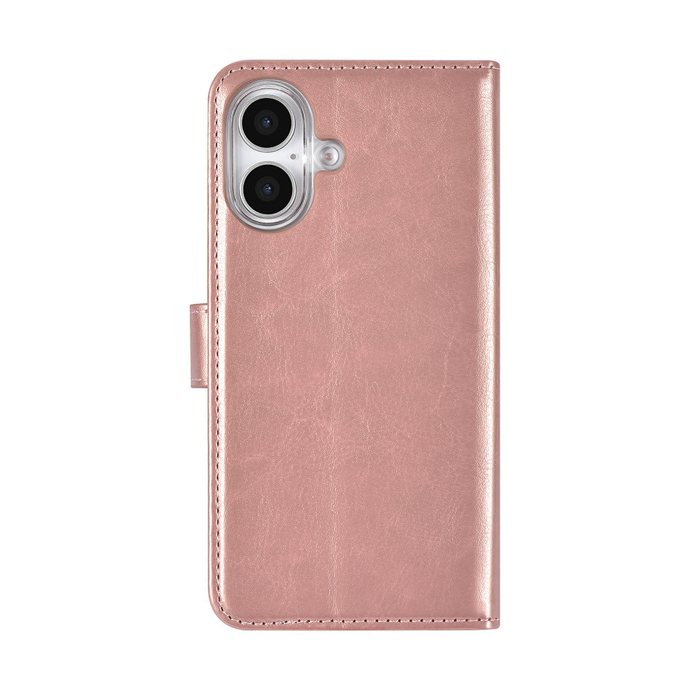 TUNIQ iPhone 16 Book Case hoesje Pasjeshouder voor 3 pasjes - Hanger - Rose Gold-Hoesjes-Ilumina Benelux
