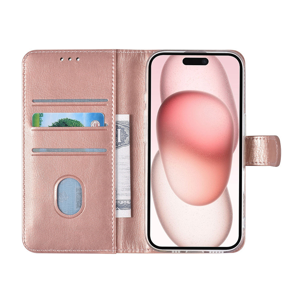 TUNIQ iPhone 16 Book Case hoesje Pasjeshouder voor 3 pasjes - Hanger - Rose Gold-Hoesjes-Ilumina Benelux