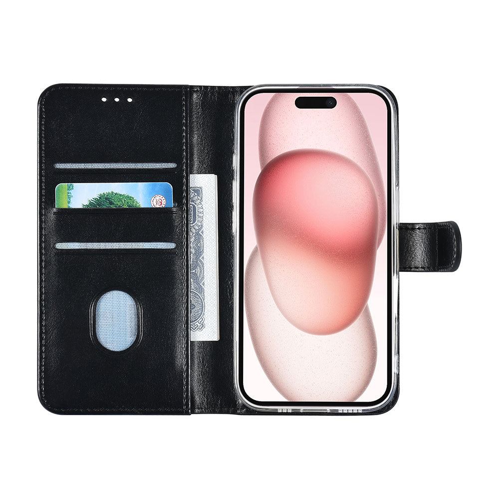 TUNIQ iPhone 16 Book Case hoesje Pasjeshouder voor 3 pasjes - Hanger - Zwart-Hoesjes-Ilumina Benelux