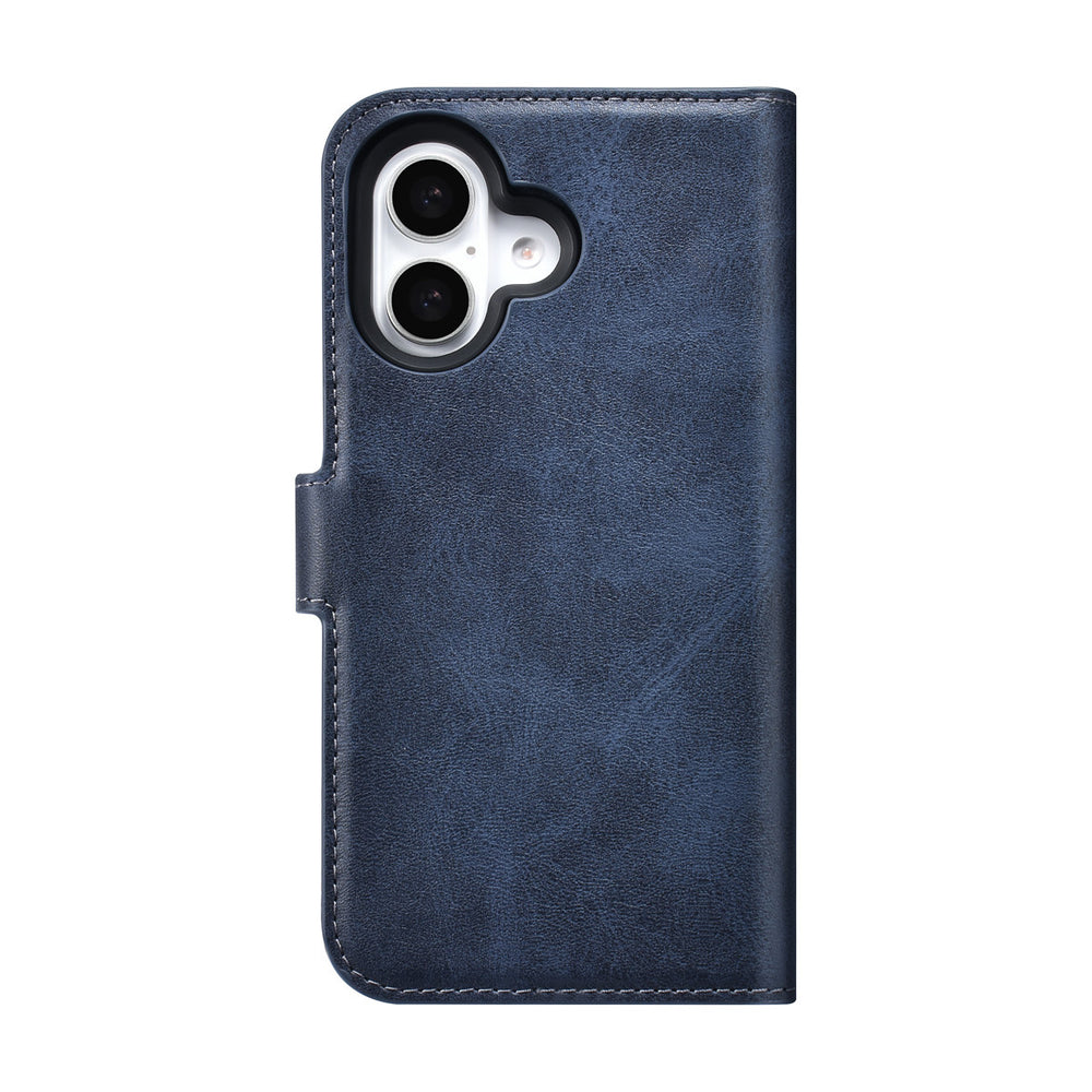 TUNIQ iPhone 16 Book Case hoesje - Pasjeshouder voor 3 pasjes - met afneembaar magnetisch hoesje - Blauw-Hoesjes-Ilumina Benelux
