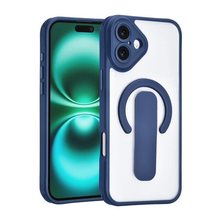 TUNIQ iPhone 16 Plus Backcover hoesje - Built-in Ring Stand - Antishock - Blauw-Hoesjes-Ilumina Benelux