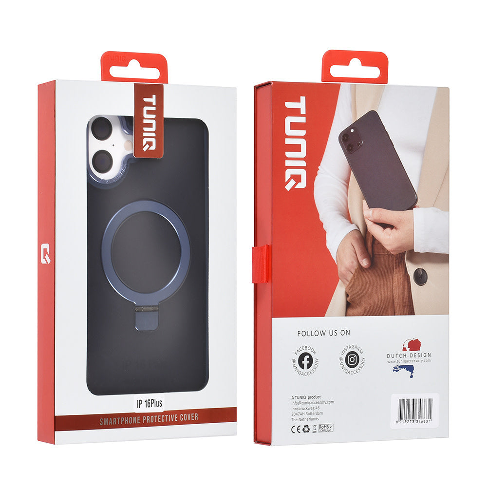 TUNIQ iPhone 16 Plus Backcover hoesje - Magsafe - Ringstand - Blauw-Hoesjes-Ilumina Benelux