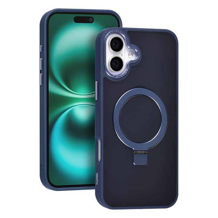 TUNIQ iPhone 16 Plus Backcover hoesje - Magsafe - Ringstand - Blauw-Hoesjes-Ilumina Benelux
