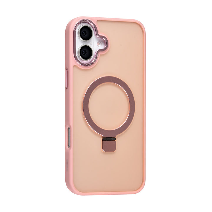 TUNIQ iPhone 16 Plus Backcover hoesje - Magsafe - Ringstand - Roze-Hoesjes-Ilumina Benelux