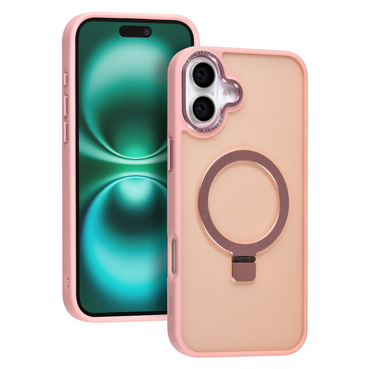 TUNIQ iPhone 16 Plus Backcover hoesje - Magsafe - Ringstand - Roze-Hoesjes-Ilumina Benelux